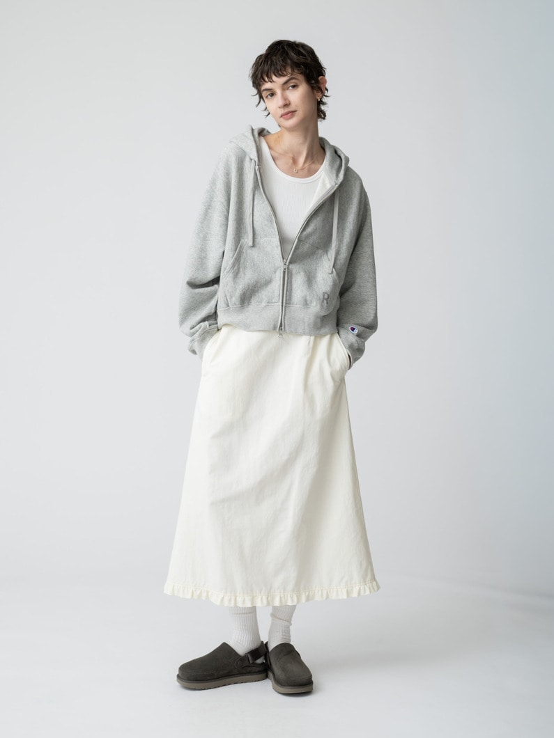 フリル ナイロンスカート 詳細画像 white