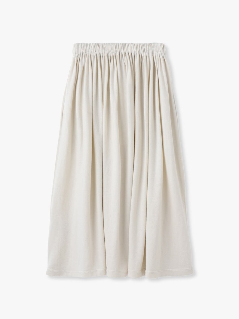 メアリー コットンカシミア ニット ミディ スカート 詳細画像 white