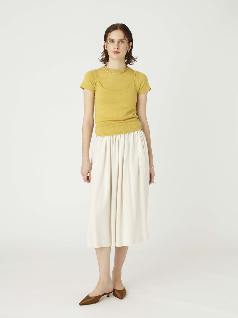 メアリー コットンカシミア ニット ミディ スカート 詳細画像 white 2