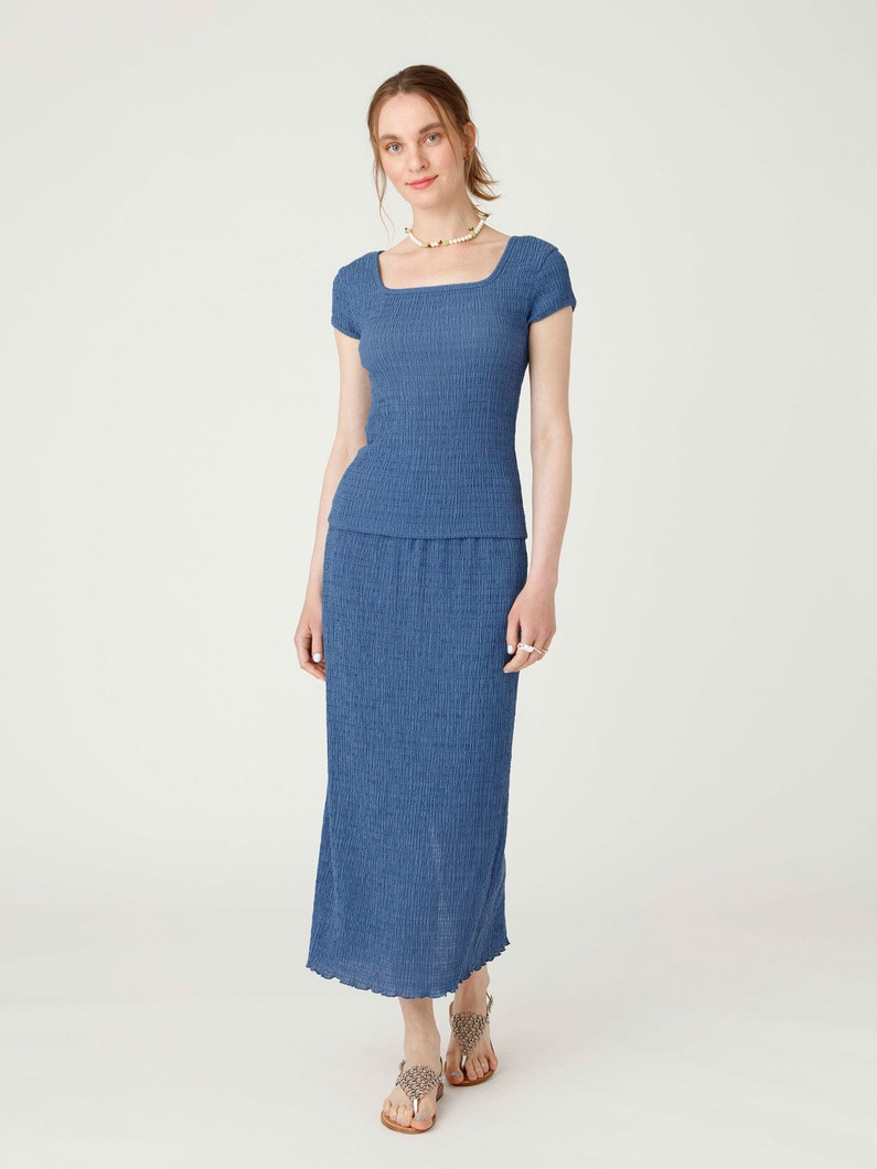 シャーリング タイトスカート 詳細画像 blue 1