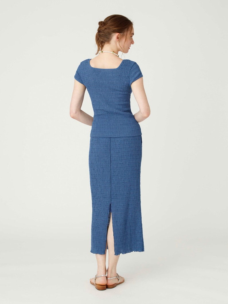 シャーリング タイトスカート 詳細画像 blue 2