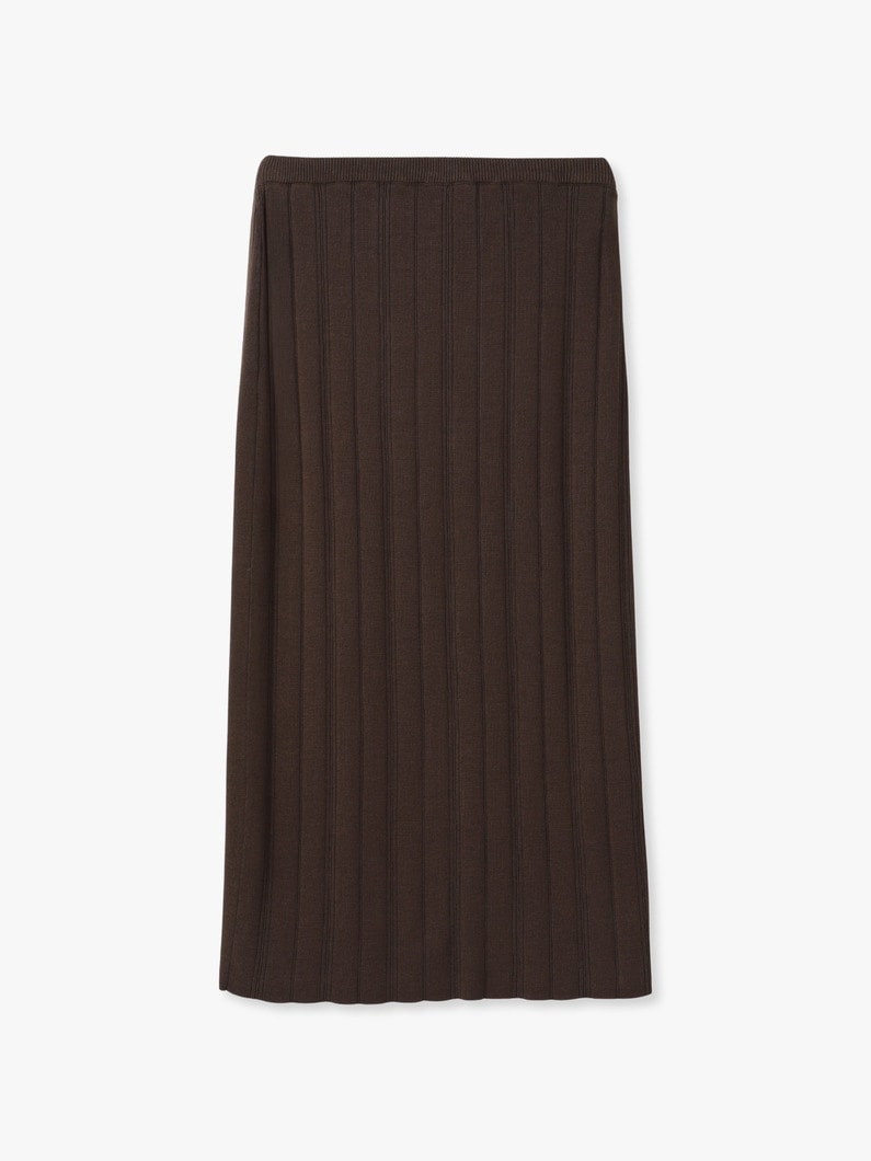 コットン ニット スカート（ブラウン/グリーン/グレー） 詳細画像 brown