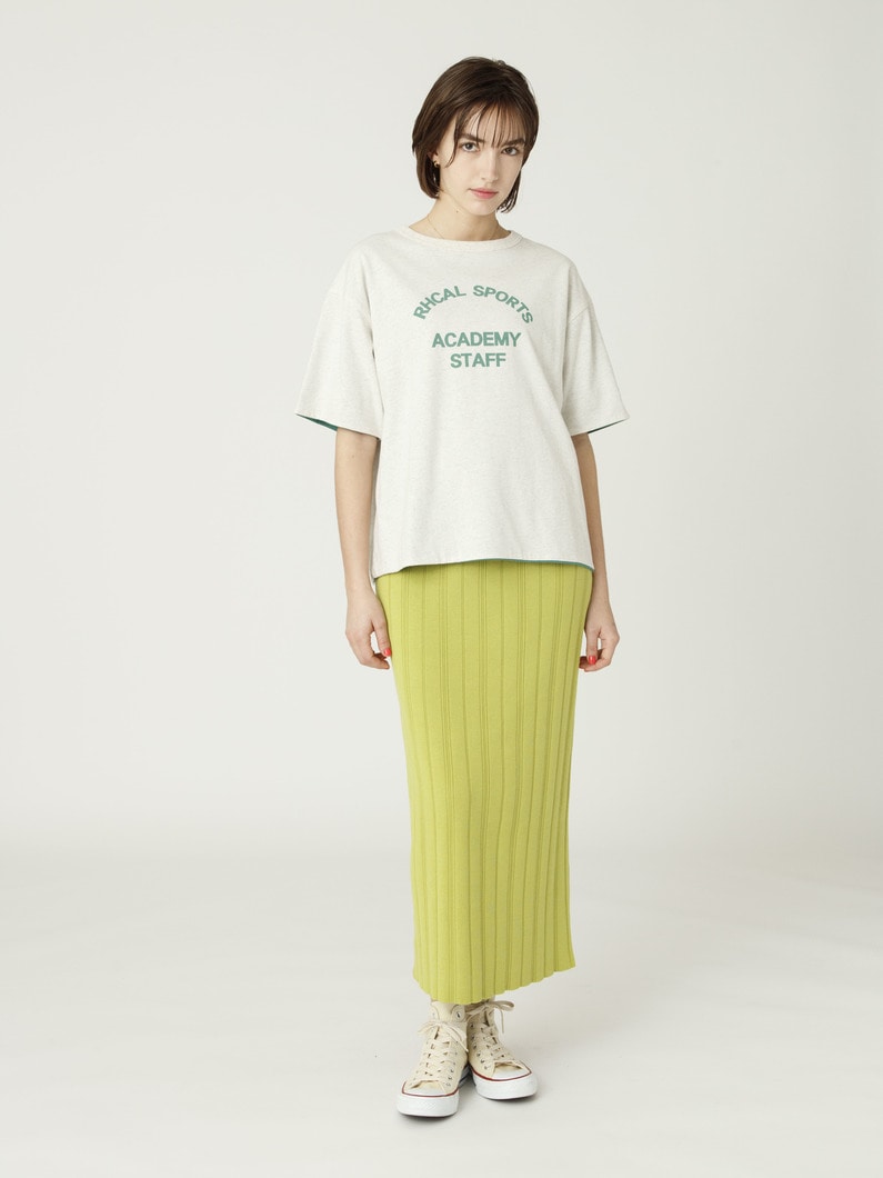 コットン ニット スカート（ブラウン/グリーン/グレー） 詳細画像 green 1