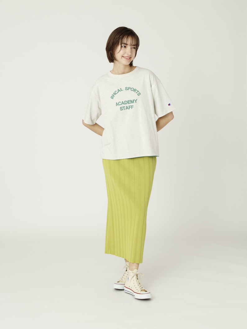 コットン ニット スカート（ブラウン/グリーン/グレー） 詳細画像 green 2