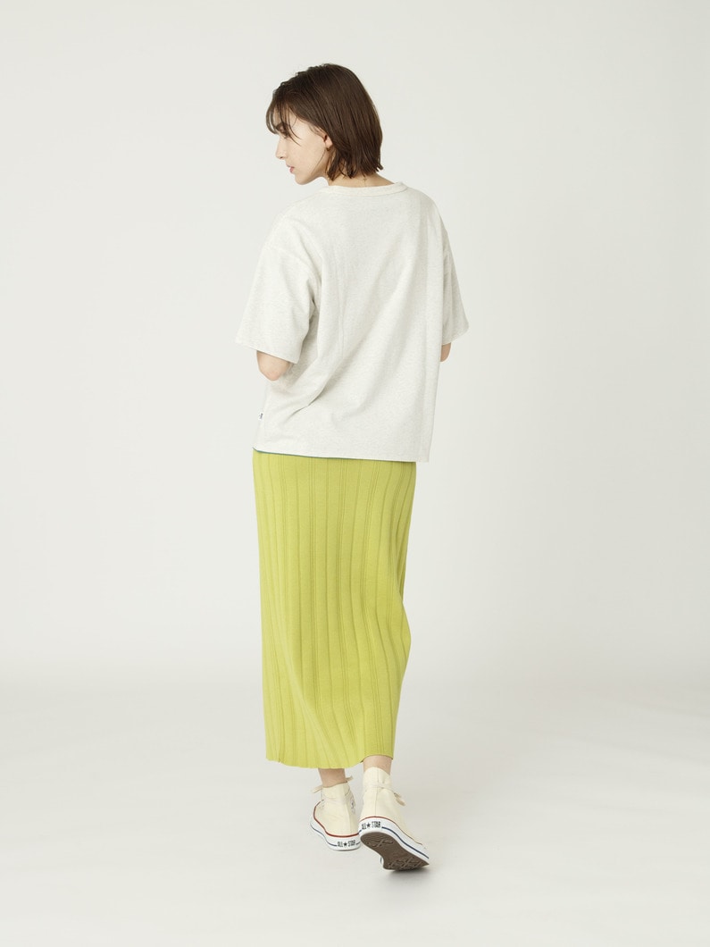 コットン ニット スカート（ブラウン/グリーン/グレー） 詳細画像 green 3
