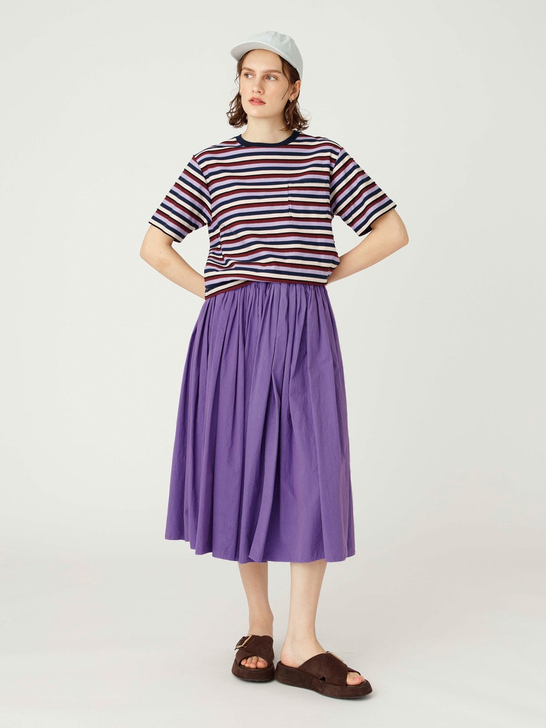 オーガニックコットン ギャザースカート（レッド/パープル） 詳細画像 purple