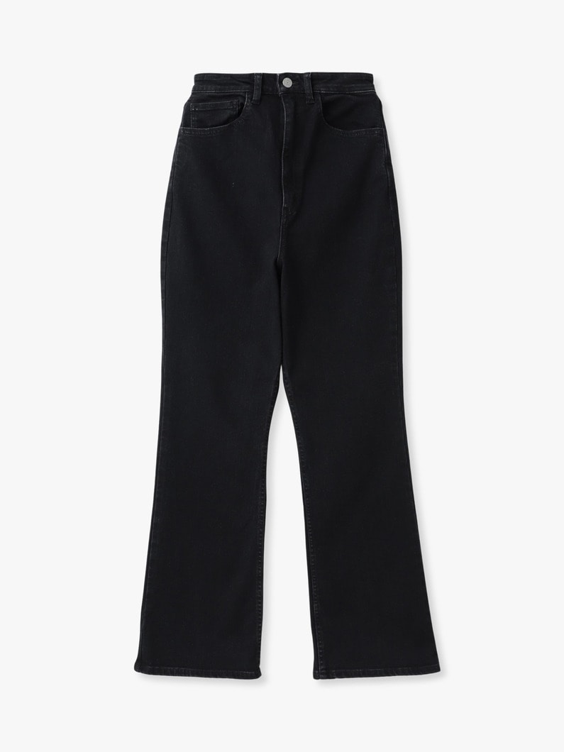 ストレッチ フレア デニム パンツ 詳細画像 black 3