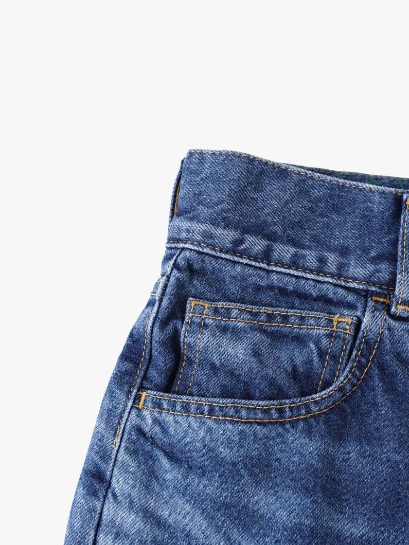 オーガニックコットン フレア デニム パンツ 詳細画像 blue 3