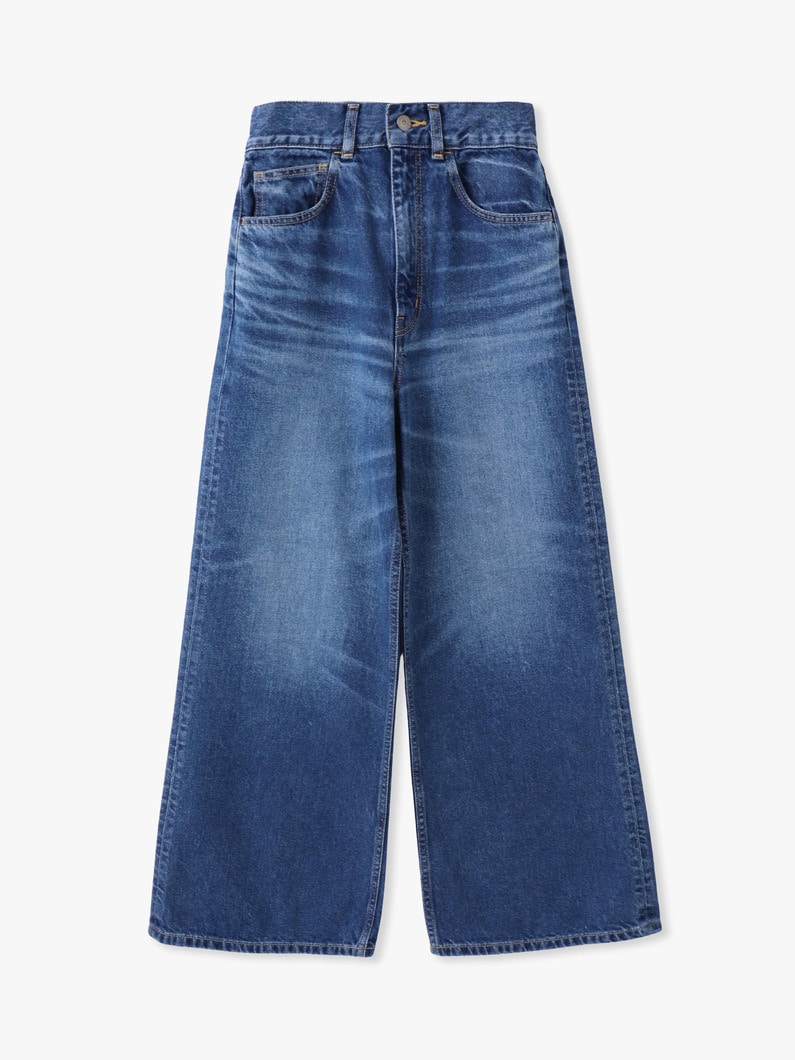 オーガニックコットン フレア デニム パンツ 詳細画像 blue 5