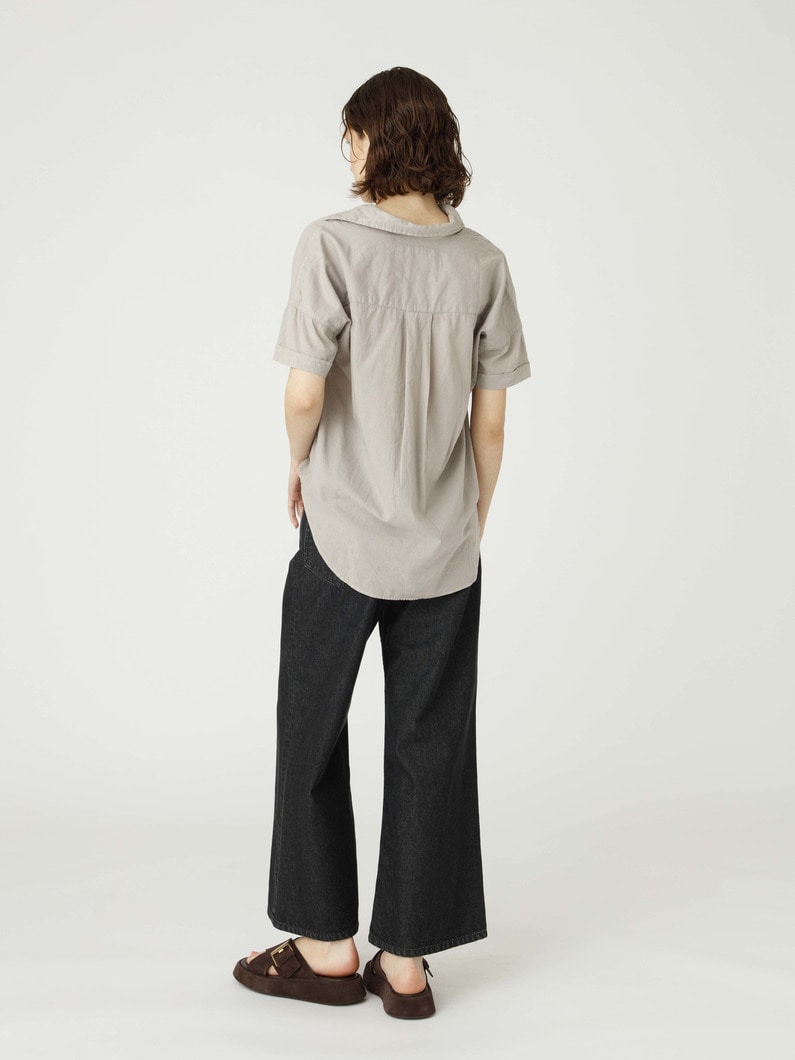 オーガニックコットン フレア デニム パンツ 詳細画像 black 2