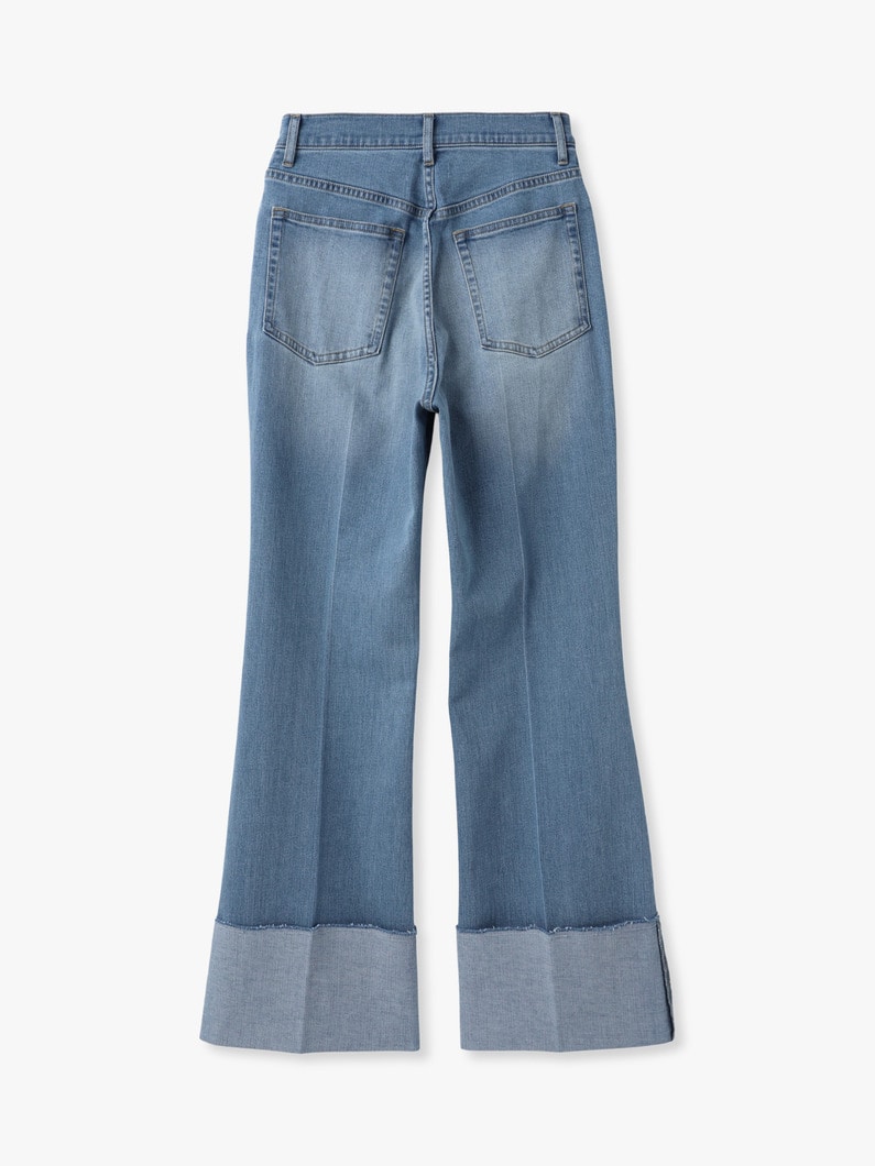 センタープレス ストレッチ デニムパンツ（ブルー/インディゴ） 詳細画像 indigo 1