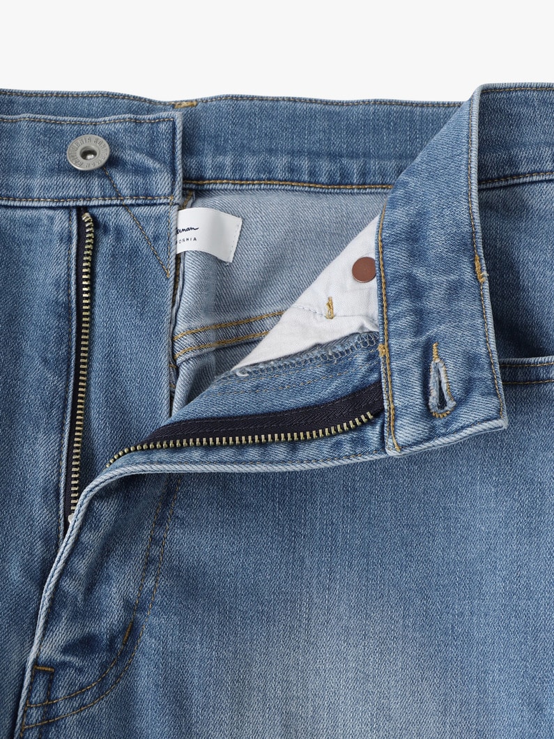 センタープレス ストレッチ デニムパンツ（ブルー/インディゴ） 詳細画像 indigo 2