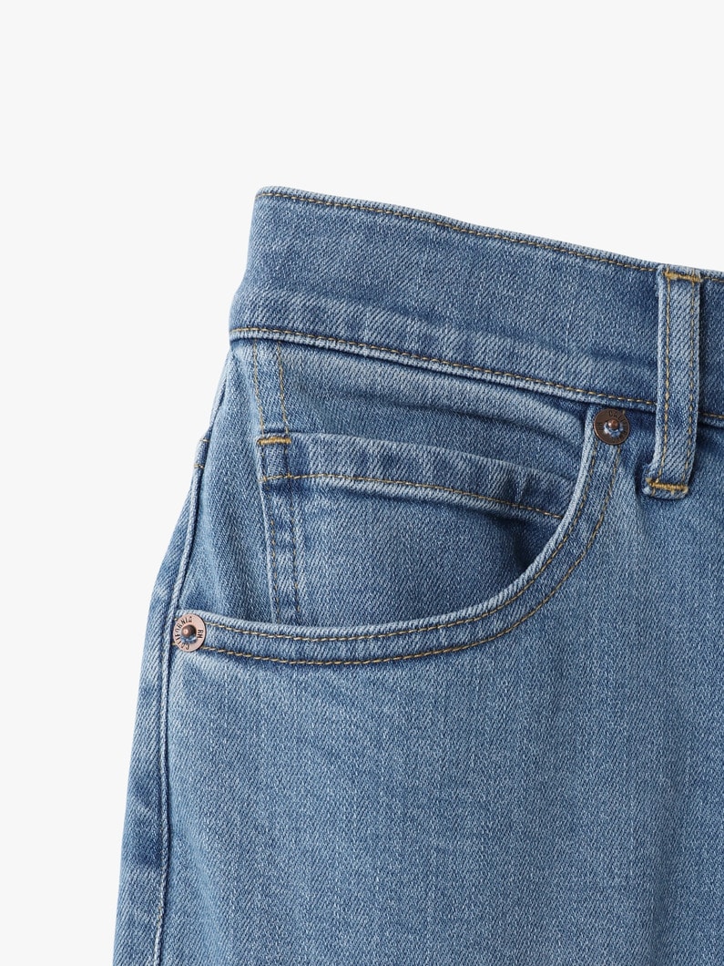 センタープレス ストレッチ デニムパンツ（ブルー/インディゴ） 詳細画像 indigo 3