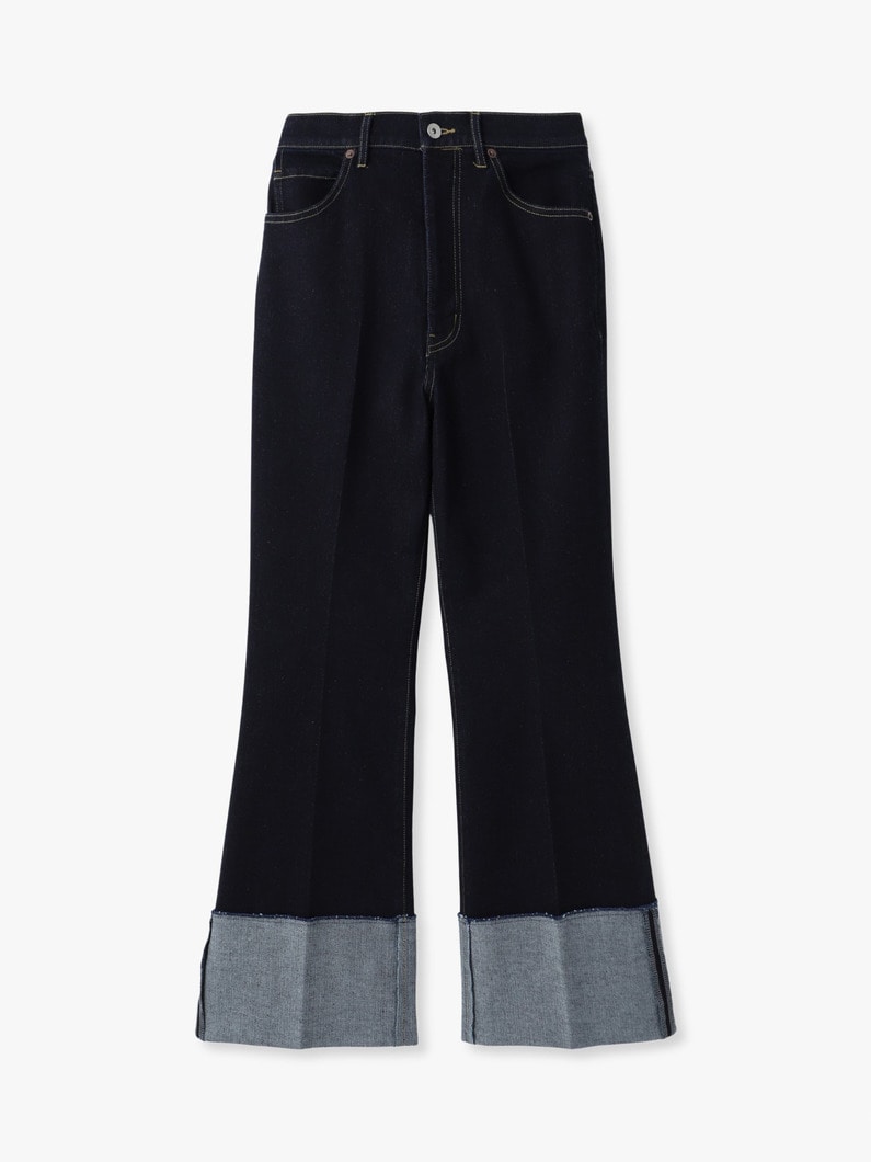 センタープレス ストレッチ デニムパンツ（ブルー/インディゴ） 詳細画像 indigo 4