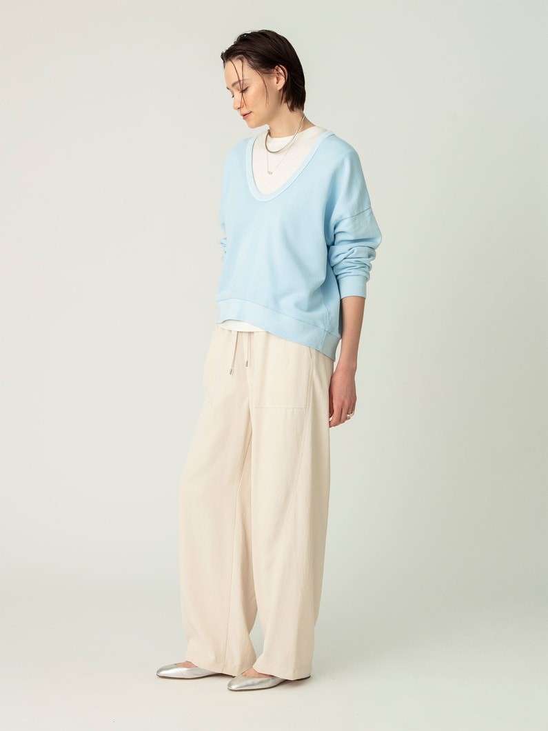 トリアセテート ツイル イージーパンツ 詳細画像 ivory 2