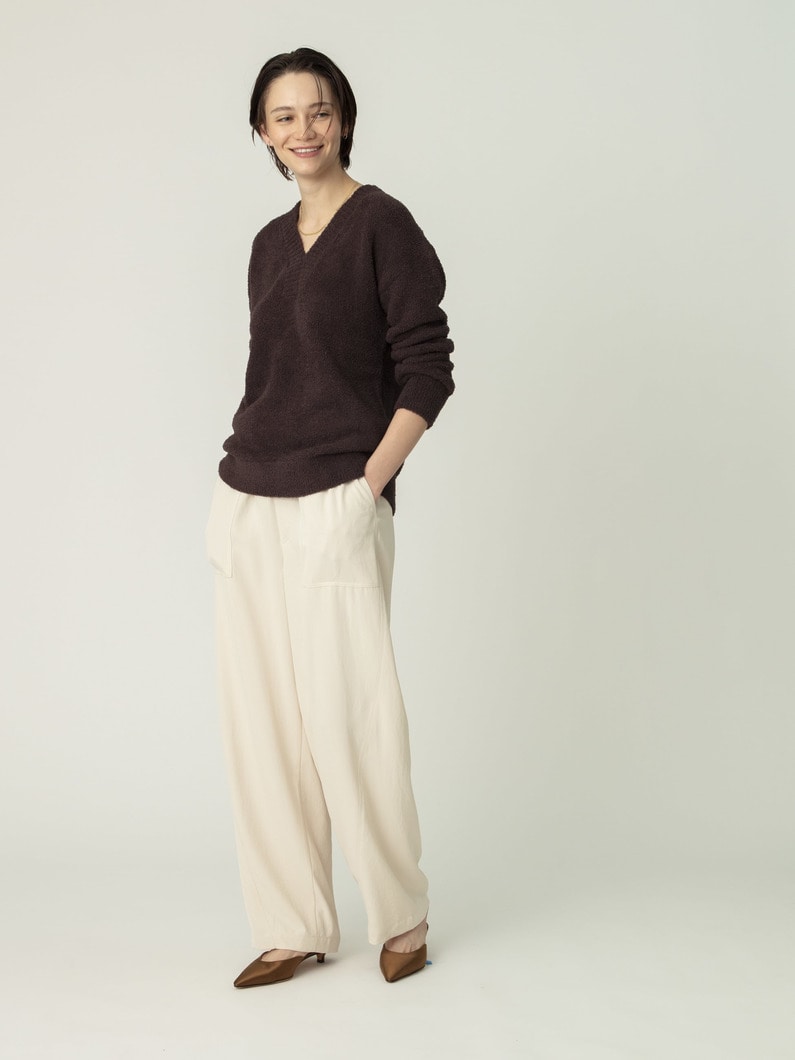 トリアセテート ツイル イージーパンツ 詳細画像 ivory 4