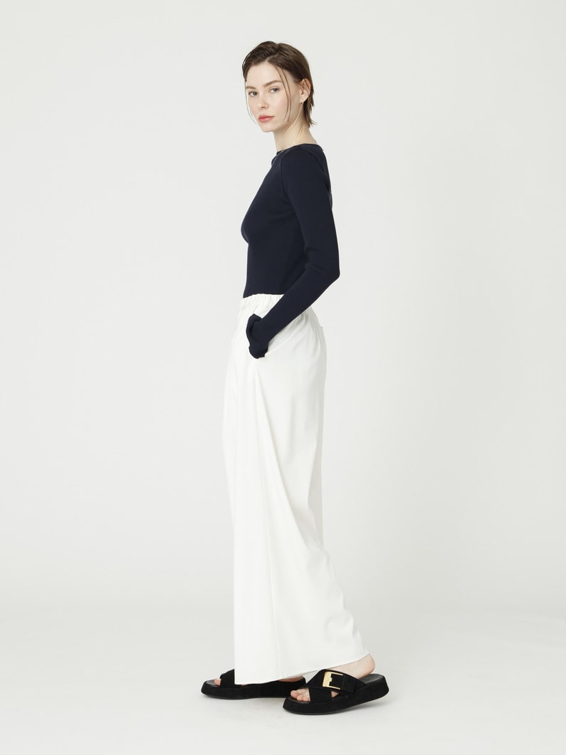 サテン イージー ワイドパンツ 詳細画像 white 2