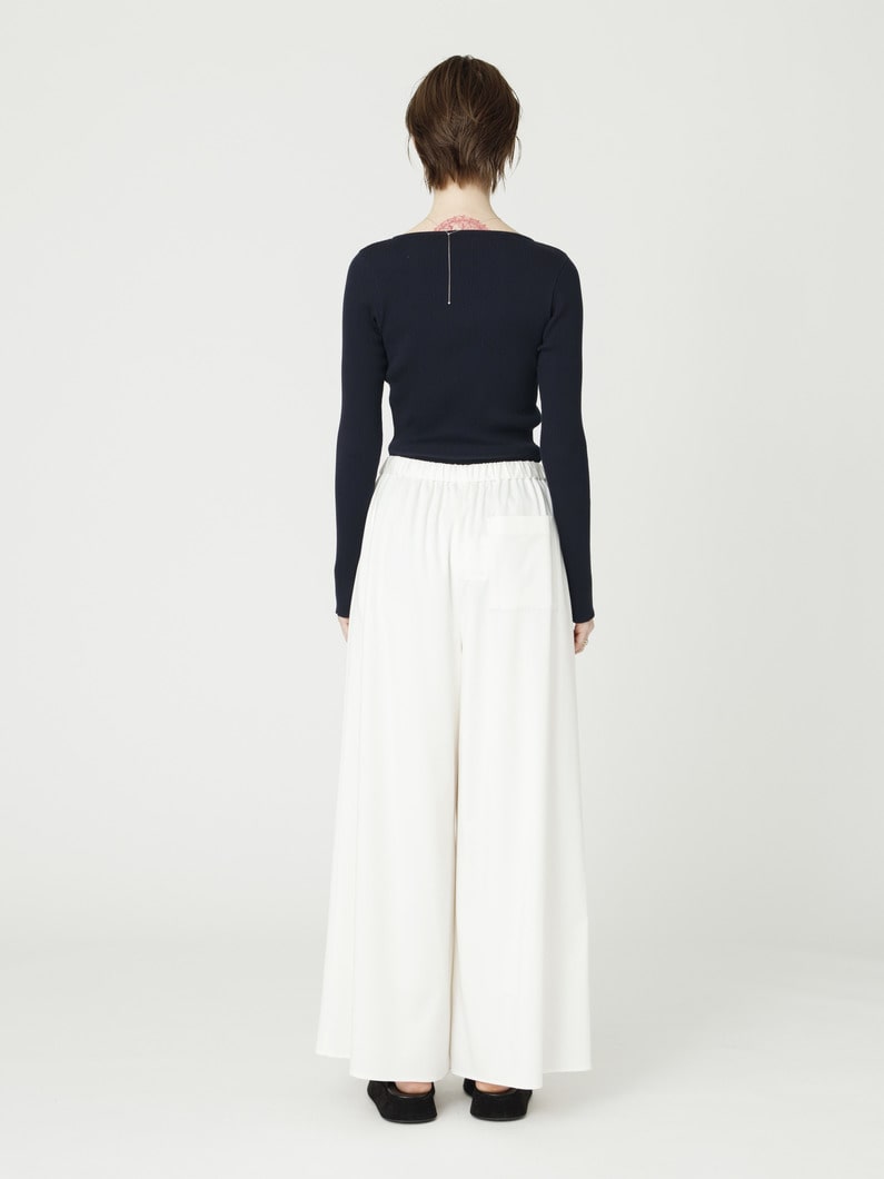 サテン イージー ワイドパンツ 詳細画像 white 3