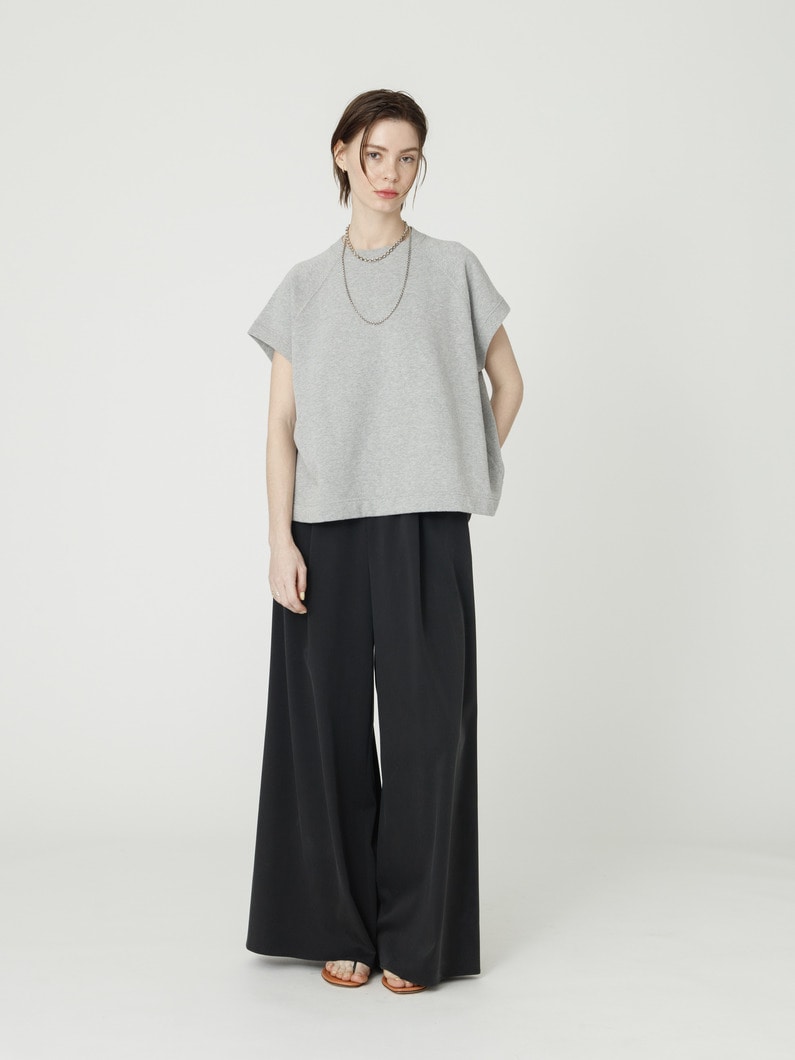 サテン イージー ワイドパンツ 詳細画像 black 1