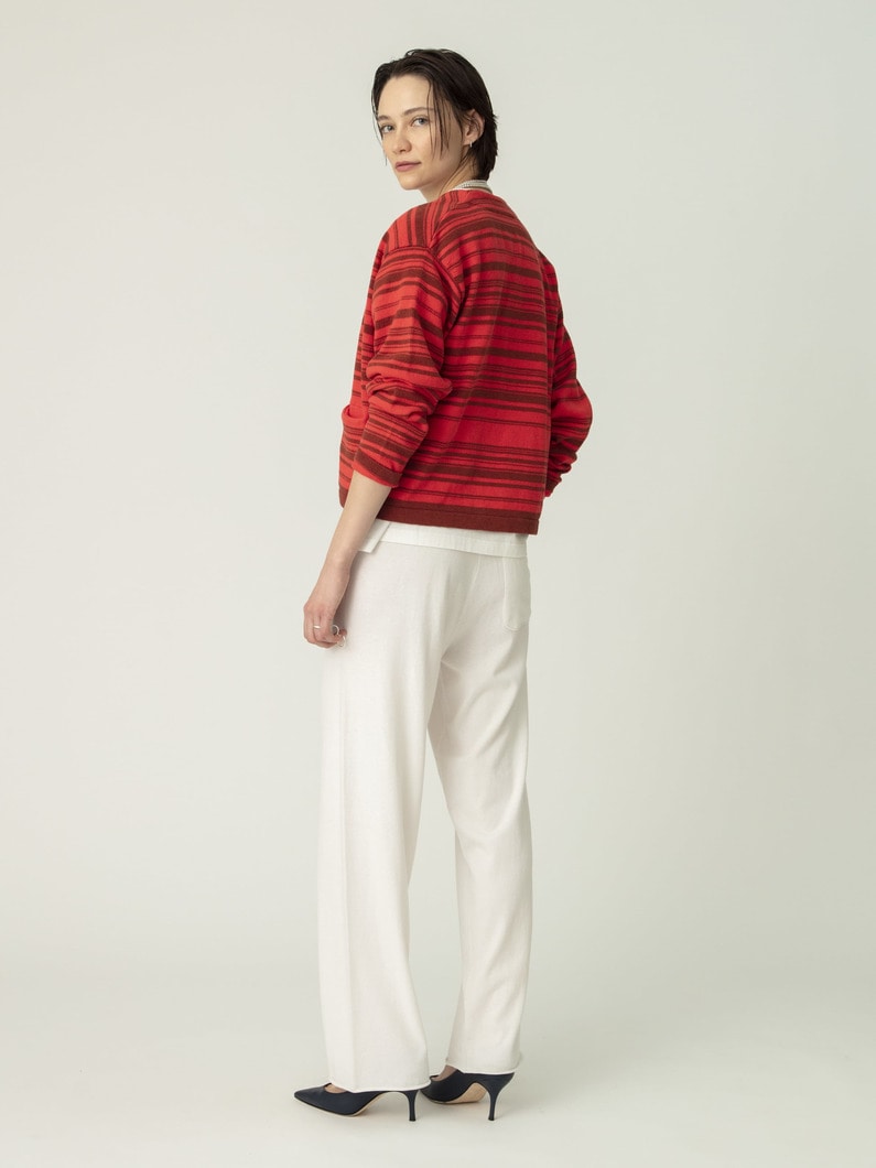 リラックス コットンカシミア パンツ（ホワイト/ネイビー/ラベンダー） 詳細画像 white 2