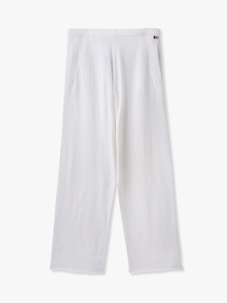 リラックス コットンカシミア パンツ（ホワイト/ネイビー/ラベンダー） 詳細画像 white 5