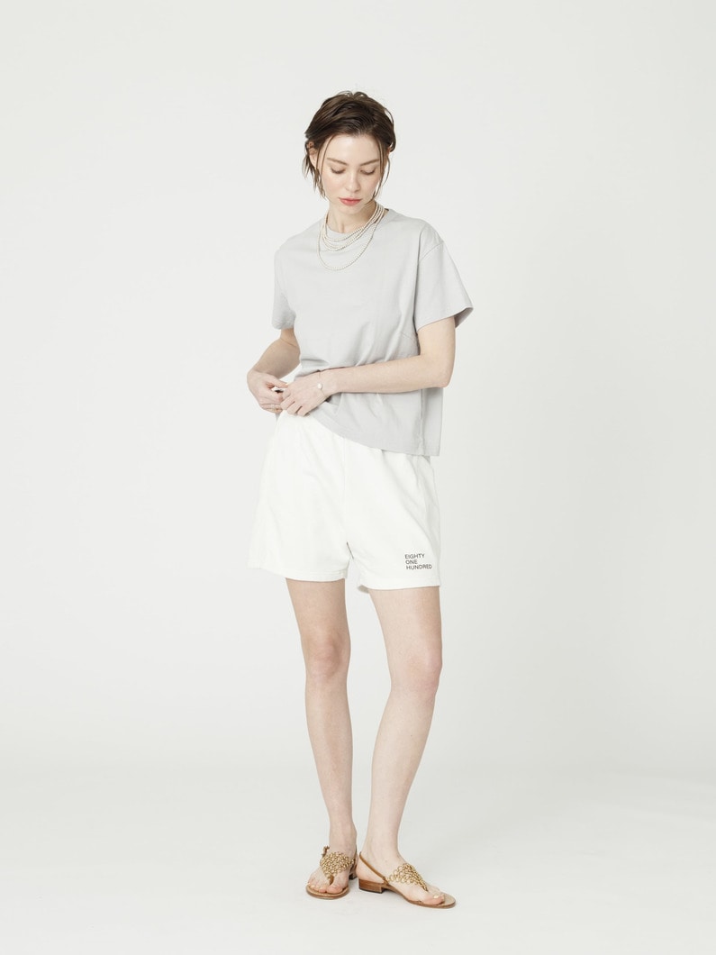 サステナブルコットン ロゴ スウェット ショーツ（women） 詳細画像 ivory