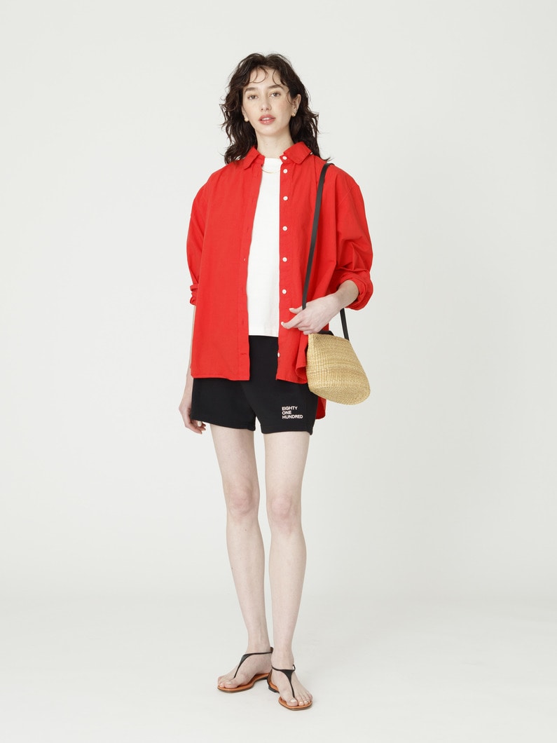 サステナブルコットン ロゴ スウェット ショーツ（women） 詳細画像 black 1