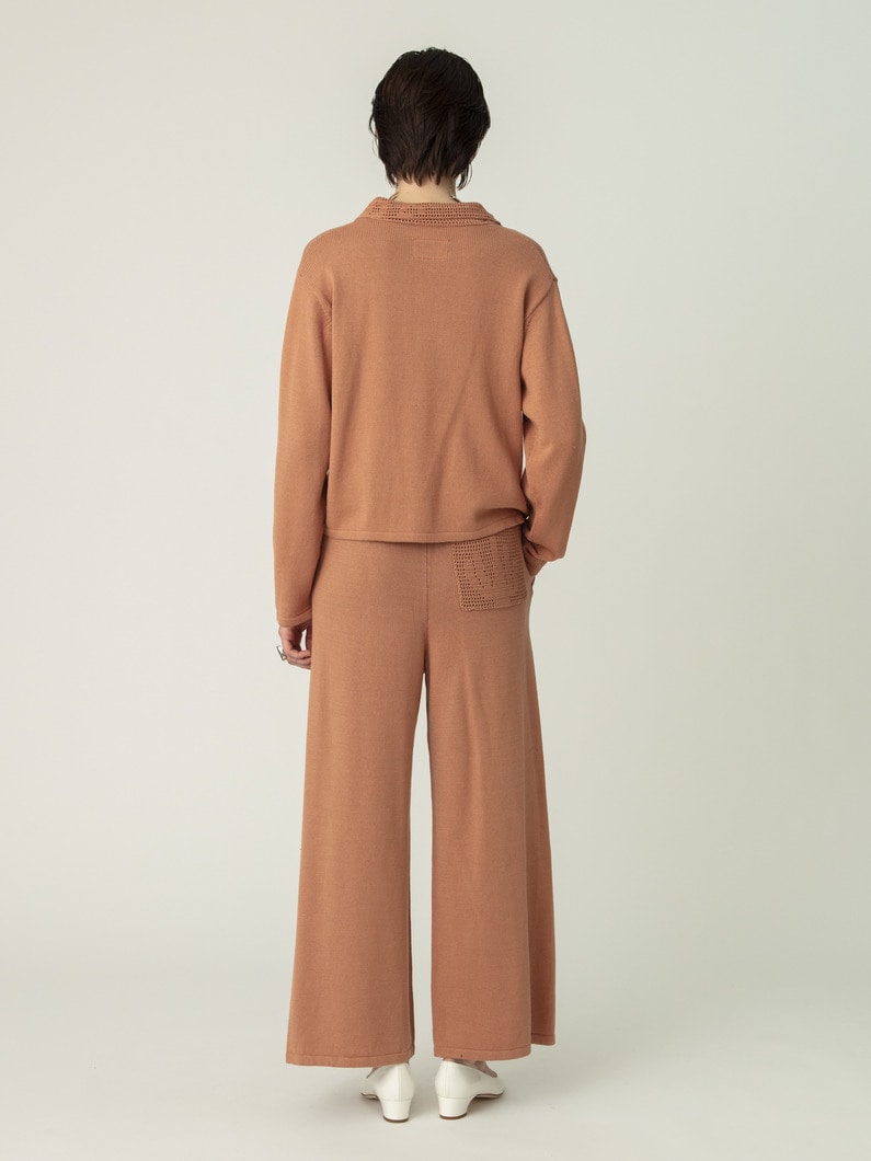 クロシェポケット ニット パンツ 詳細画像 pink 2