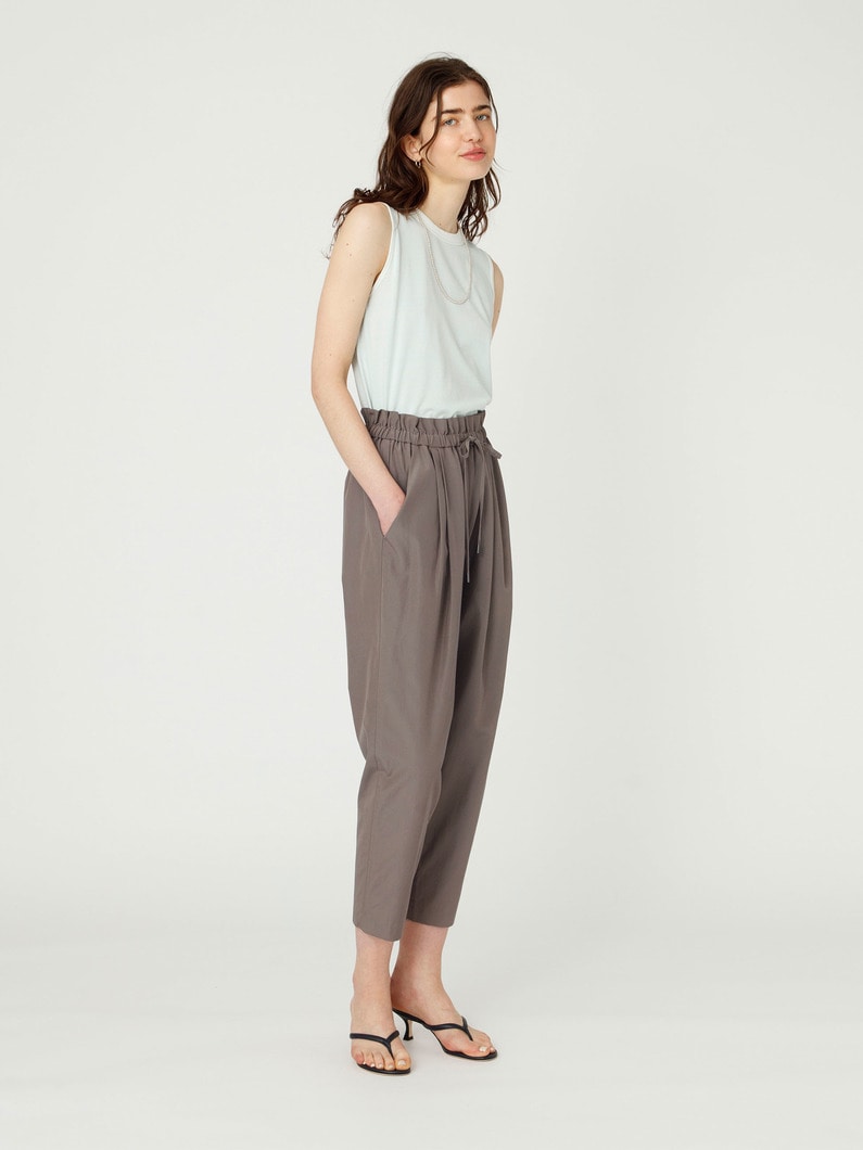 イージー ギャザー パンツ（ブラック/ブラウン） 詳細画像 brown 2