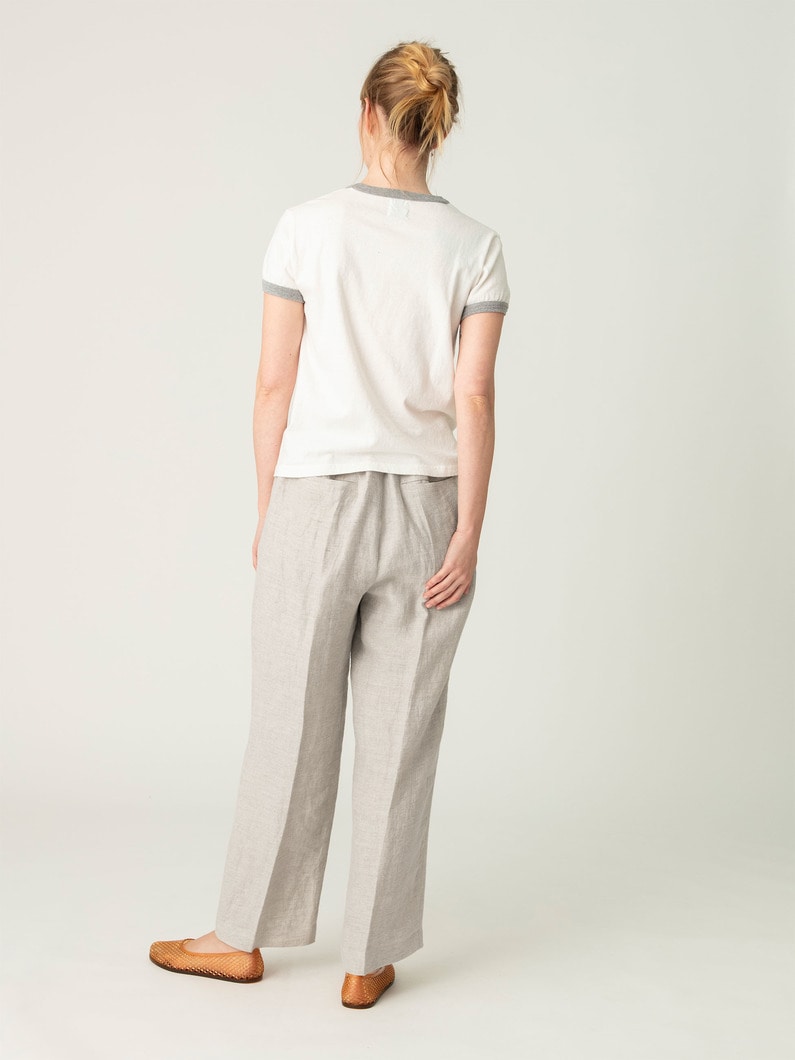 リネン イージーパンツ（ベージュ/ネイビー） 詳細画像 beige 3