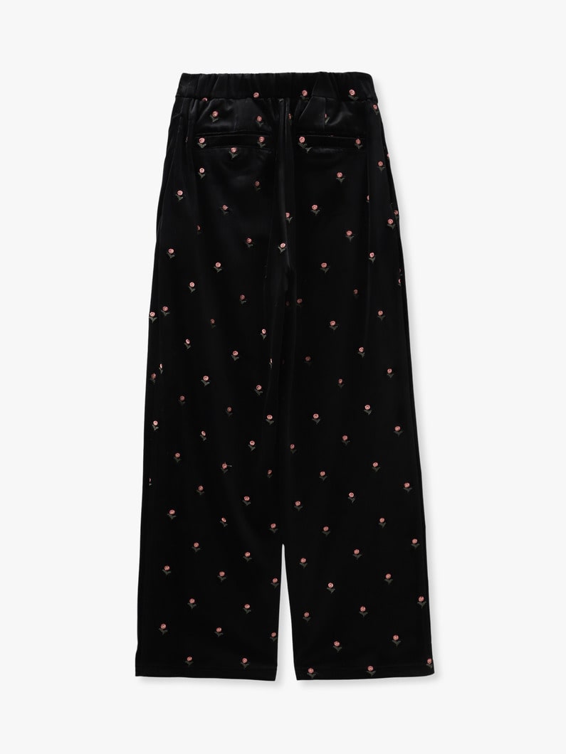エンブロイダリー ベロア パンツ 詳細画像 black 1