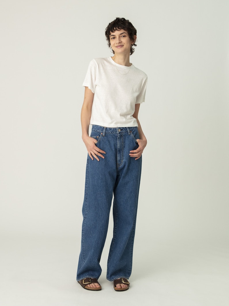 リラックス ストレート デニム パンツ 詳細画像 blue 1