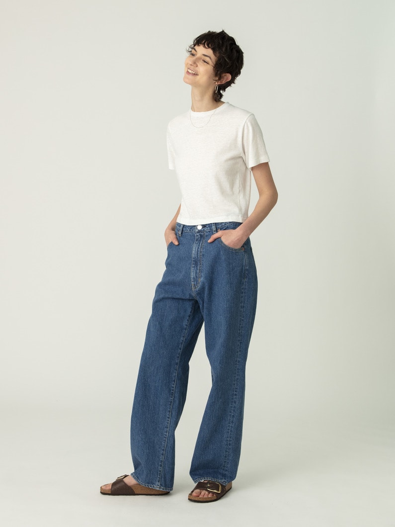 リラックス ストレート デニム パンツ 詳細画像 blue 2