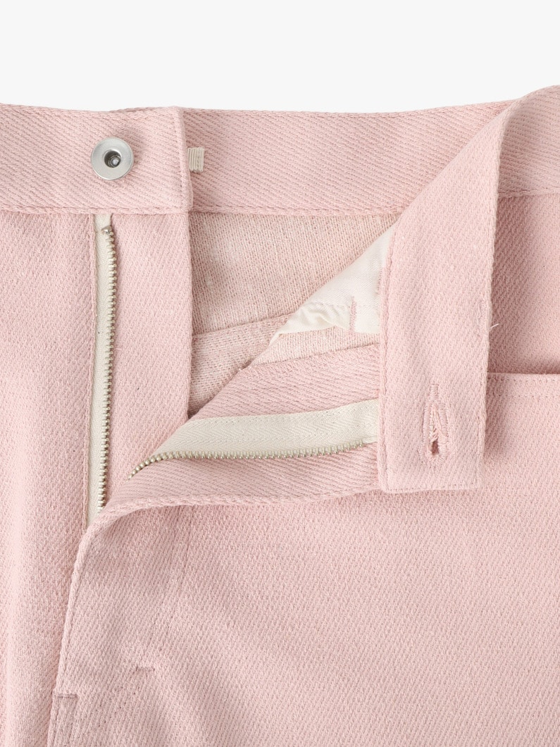 シルクネップ デニム 5P ワイド ショーツ 詳細画像 pink 2
