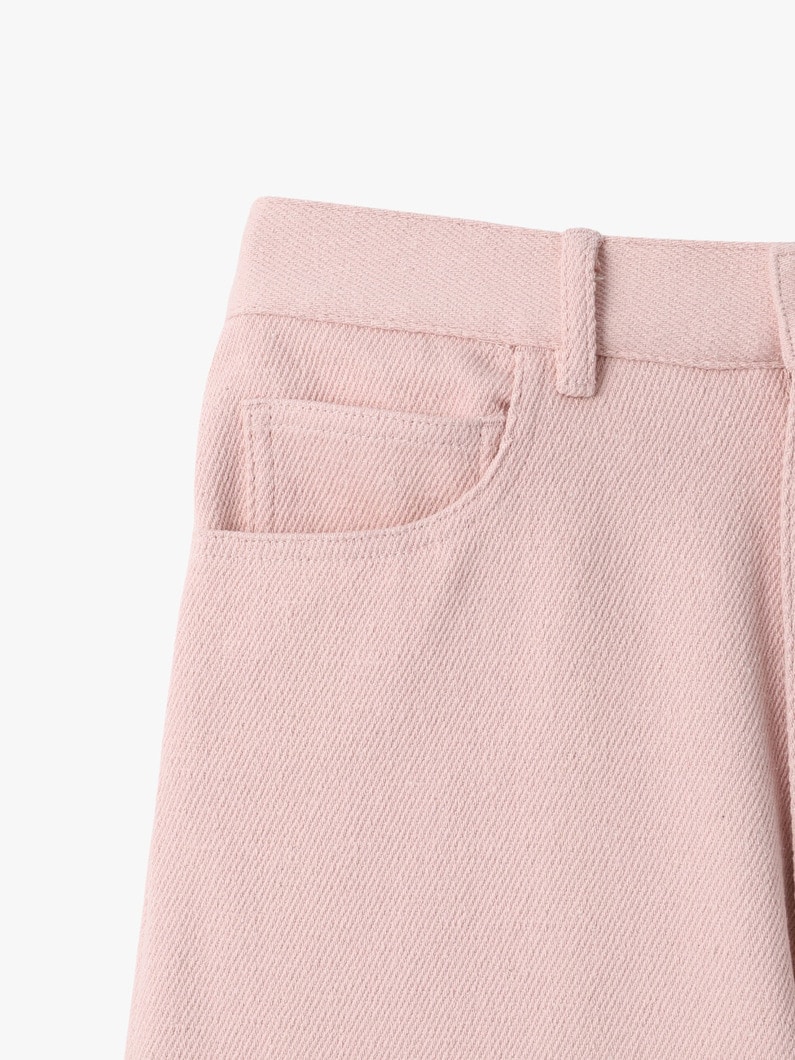 シルクネップ デニム 5P ワイド ショーツ 詳細画像 pink 3