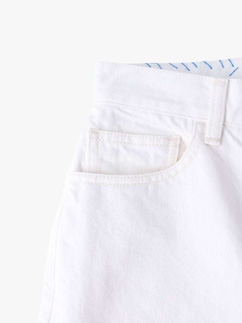 カツラギ カラーデニム パンツ 詳細画像 white 3