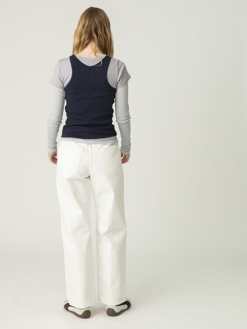 カツラギ カラーデニム パンツ 詳細画像 white 3