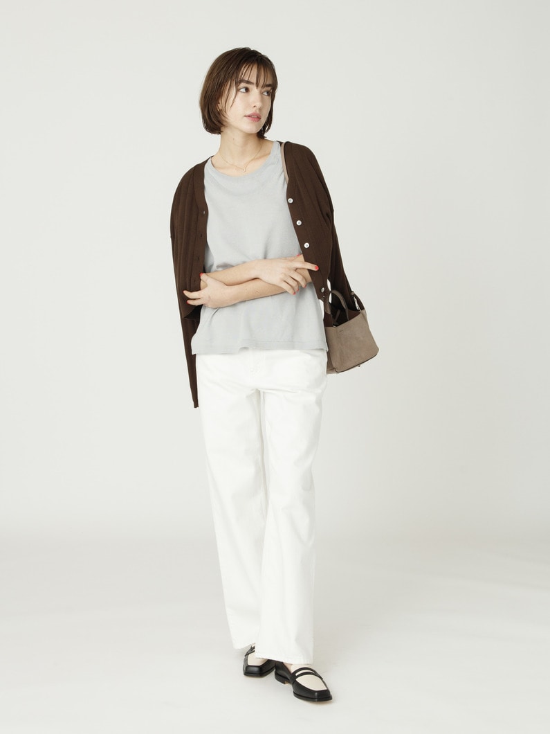 カツラギ カラーデニム パンツ 詳細画像 white 5