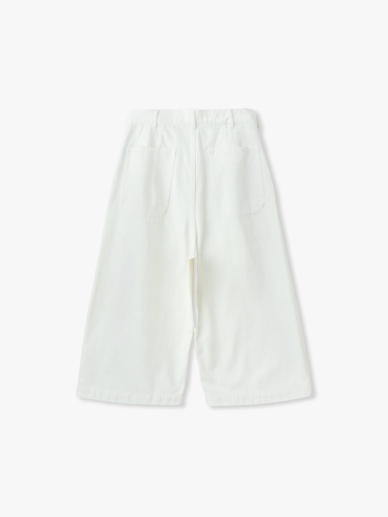 デニム ハーフパンツ（ホワイト/ブラック） 詳細画像 white 1