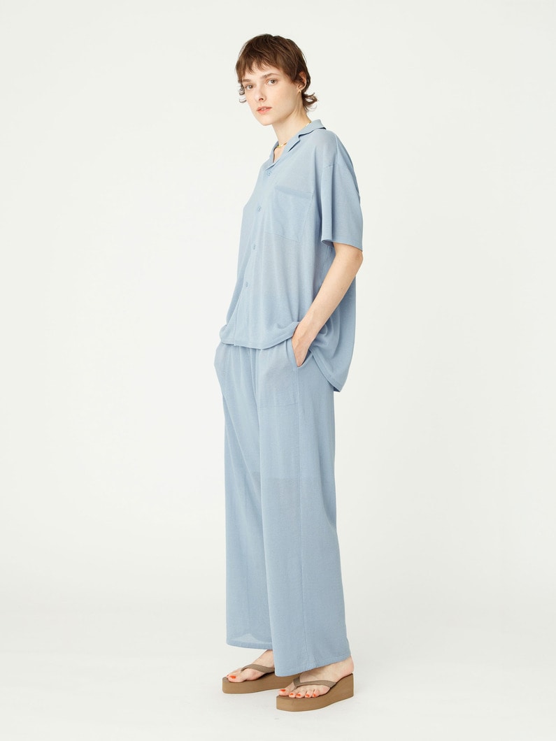 ハイツイスト コットン ニット ワイドパンツ 詳細画像 blue gray 2