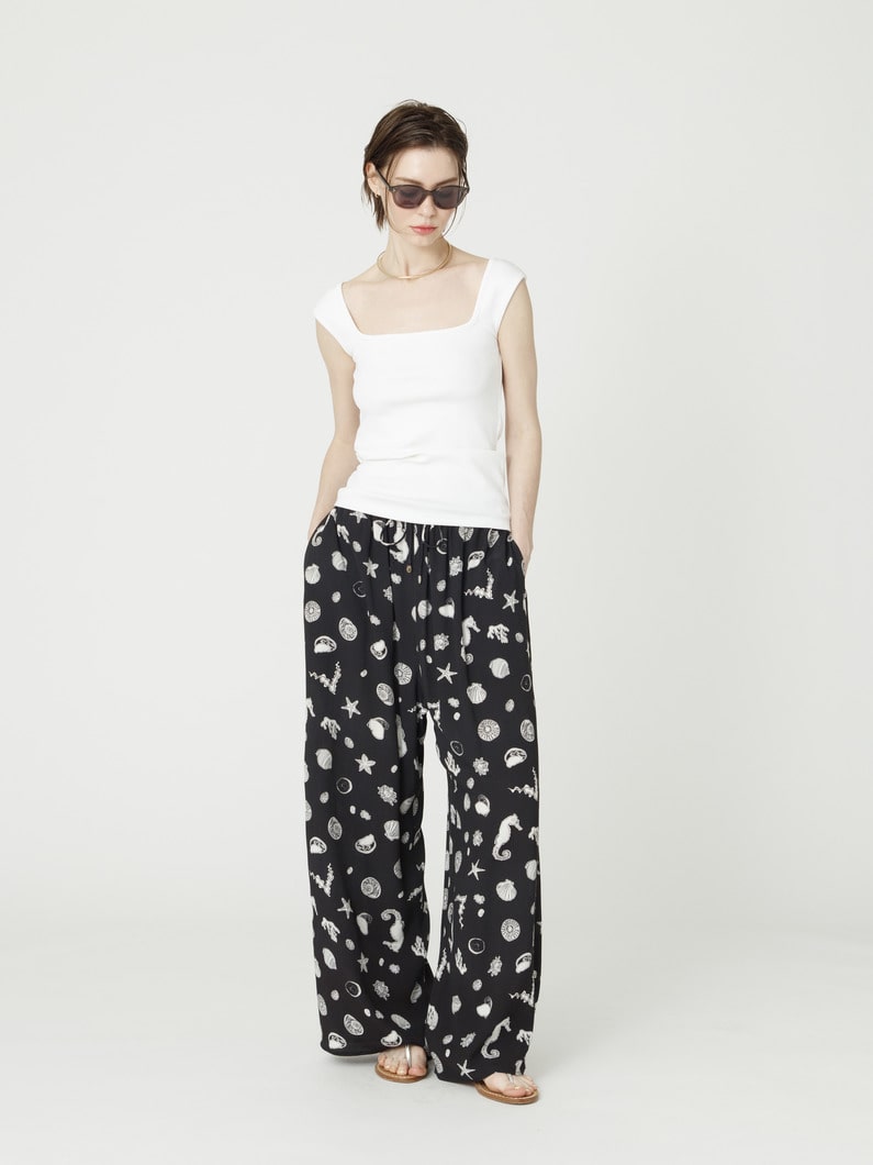 マリンライフ プリント パンツ 詳細画像 black 1