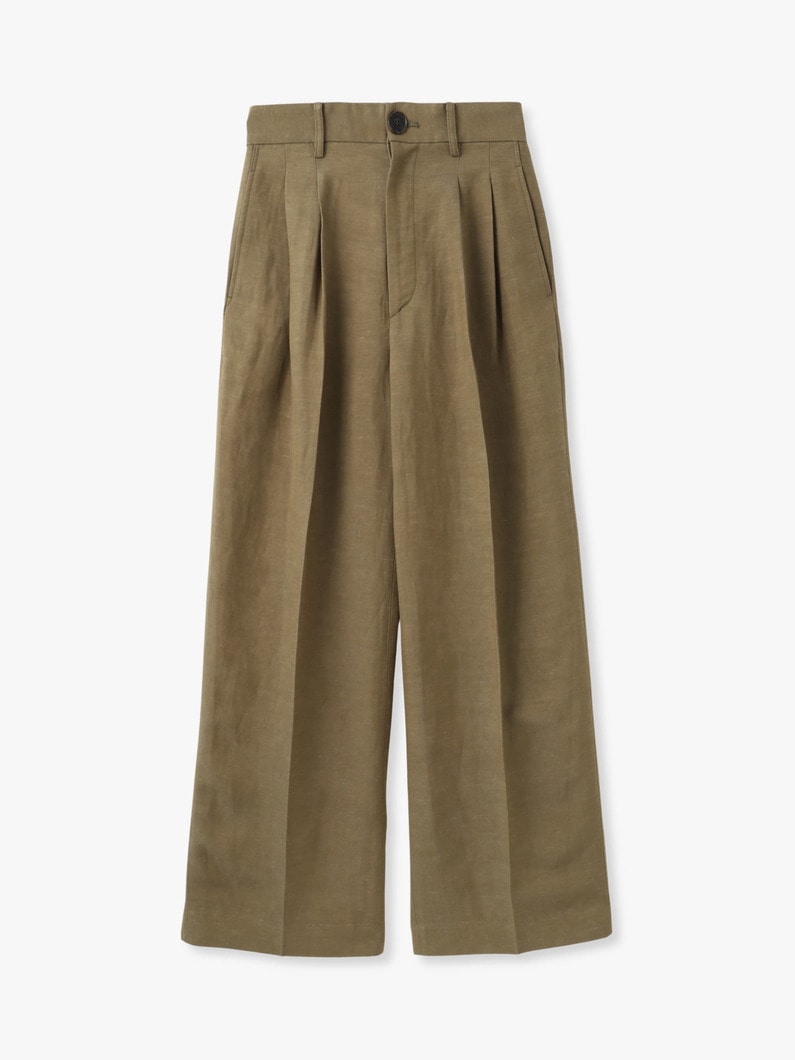 タック ワイドパンツ（カーキ/ラベンダー） 詳細画像 khaki 4