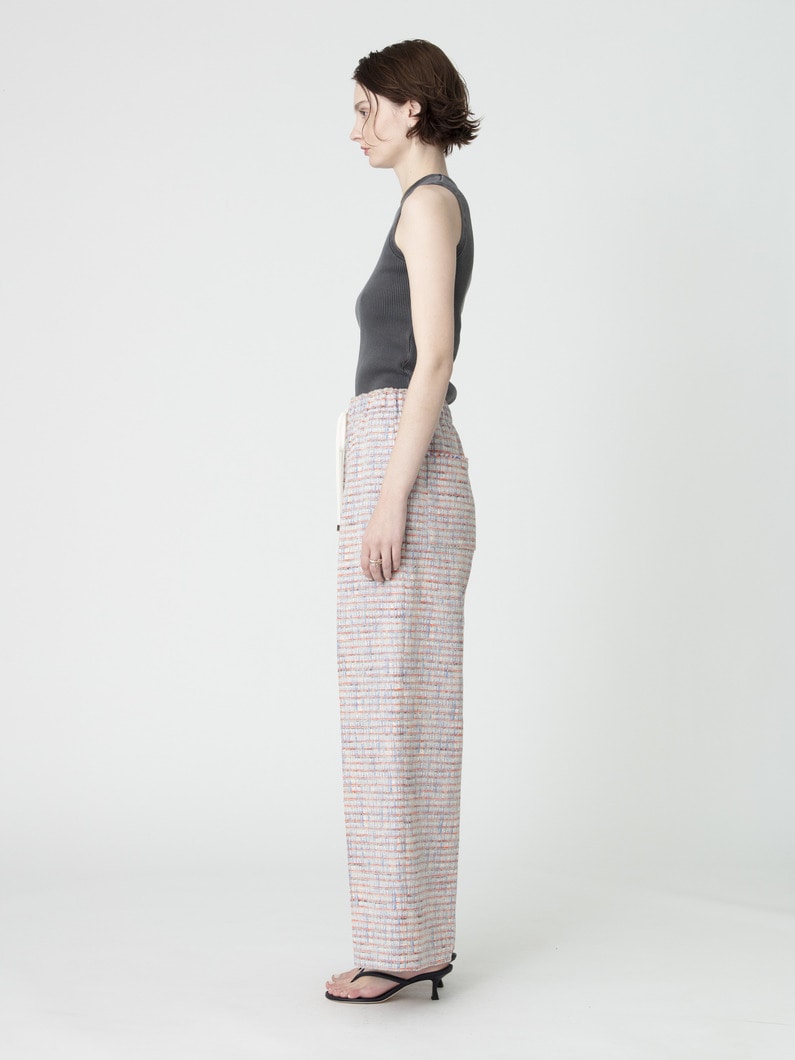 ブルーネオン ツイード ワイド パンツ 詳細画像 light blue 2