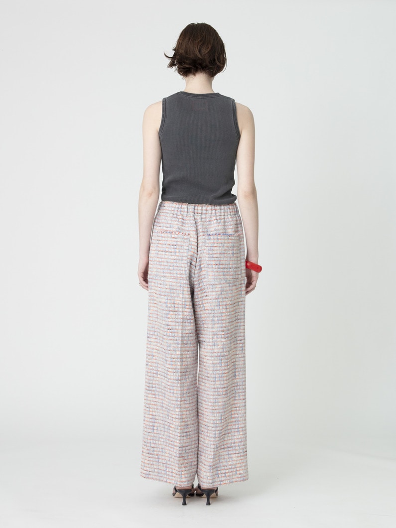 ブルーネオン ツイード ワイド パンツ 詳細画像 light blue 3