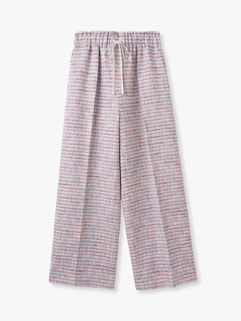 ブルーネオン ツイード ワイド パンツ 詳細画像 light blue 4