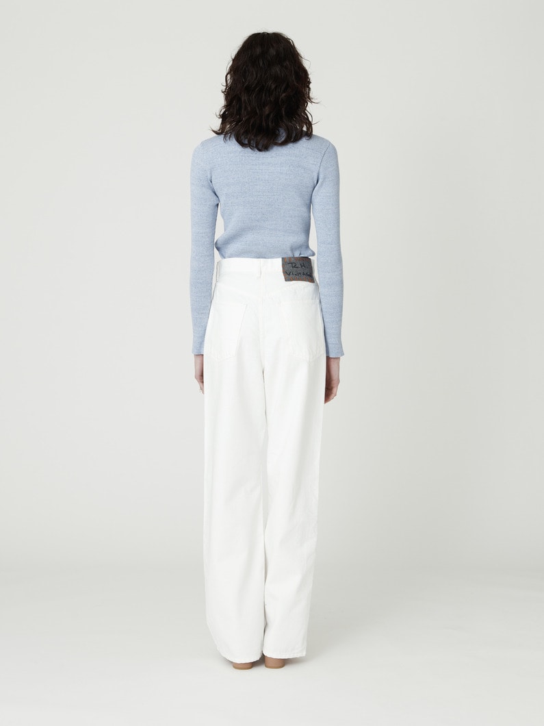 オーガニックコットン デニム  パンツ（ホワイト/ブルー/ブラック/インディゴ） 詳細画像 white 3