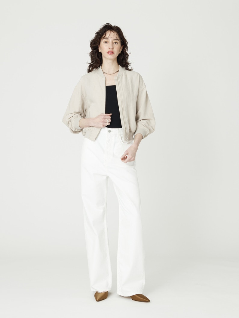 オーガニックコットン デニム  パンツ（ホワイト/ブルー/ブラック/インディゴ） 詳細画像 white 4