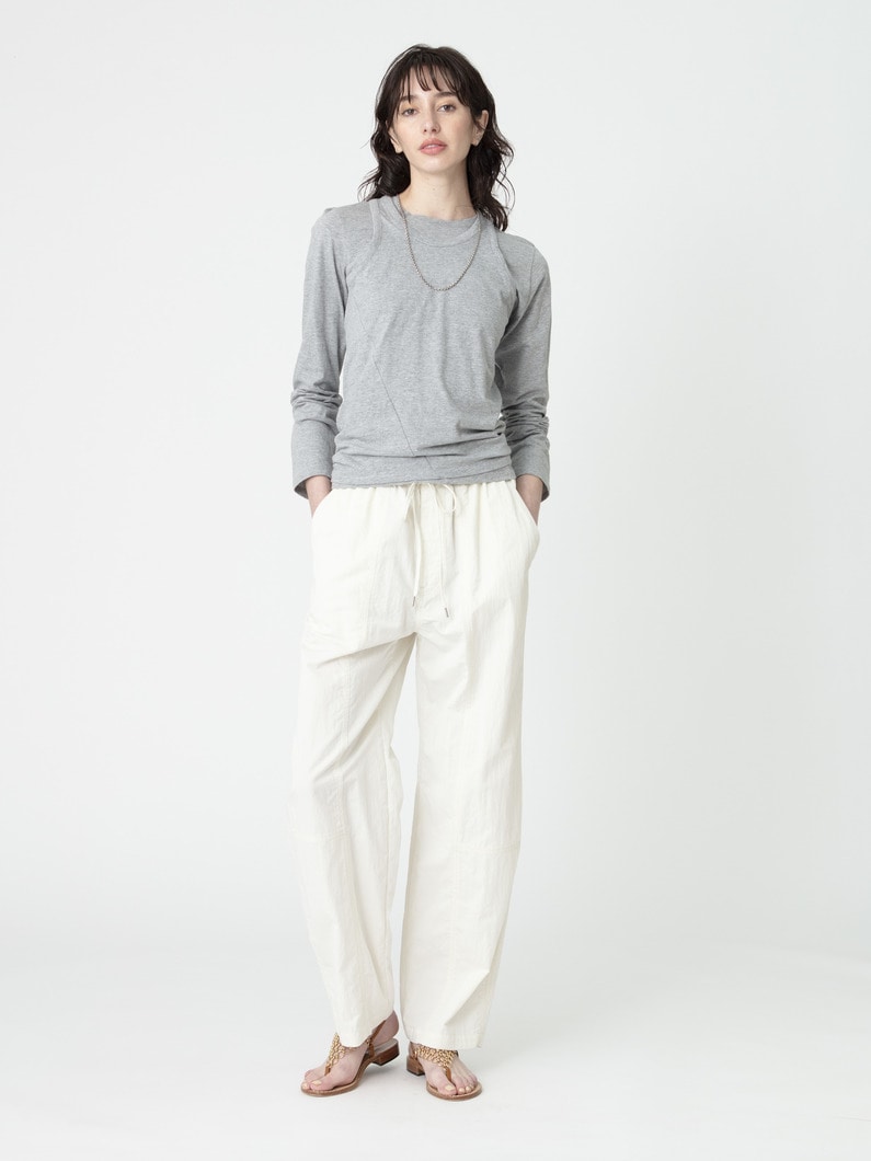 コットンナイロン イージーパンツ（アイボリー/ピンク/ネイビー） 詳細画像 ivory