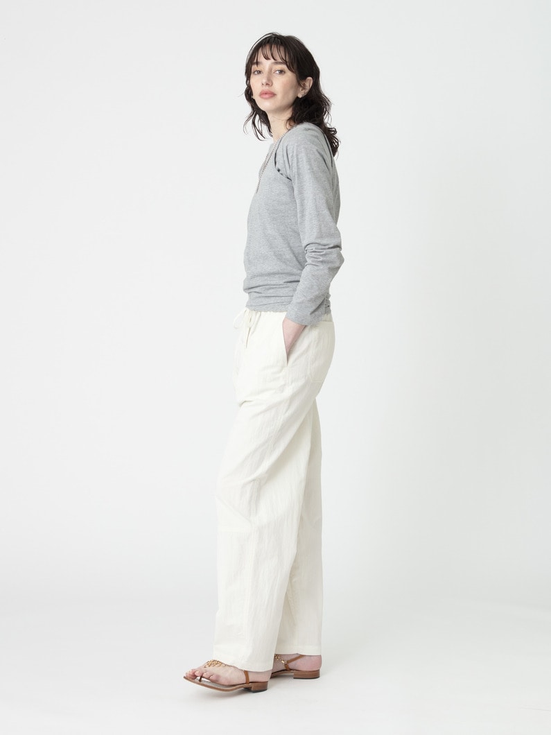 コットンナイロン イージーパンツ（アイボリー/ピンク/ネイビー） 詳細画像 ivory 2