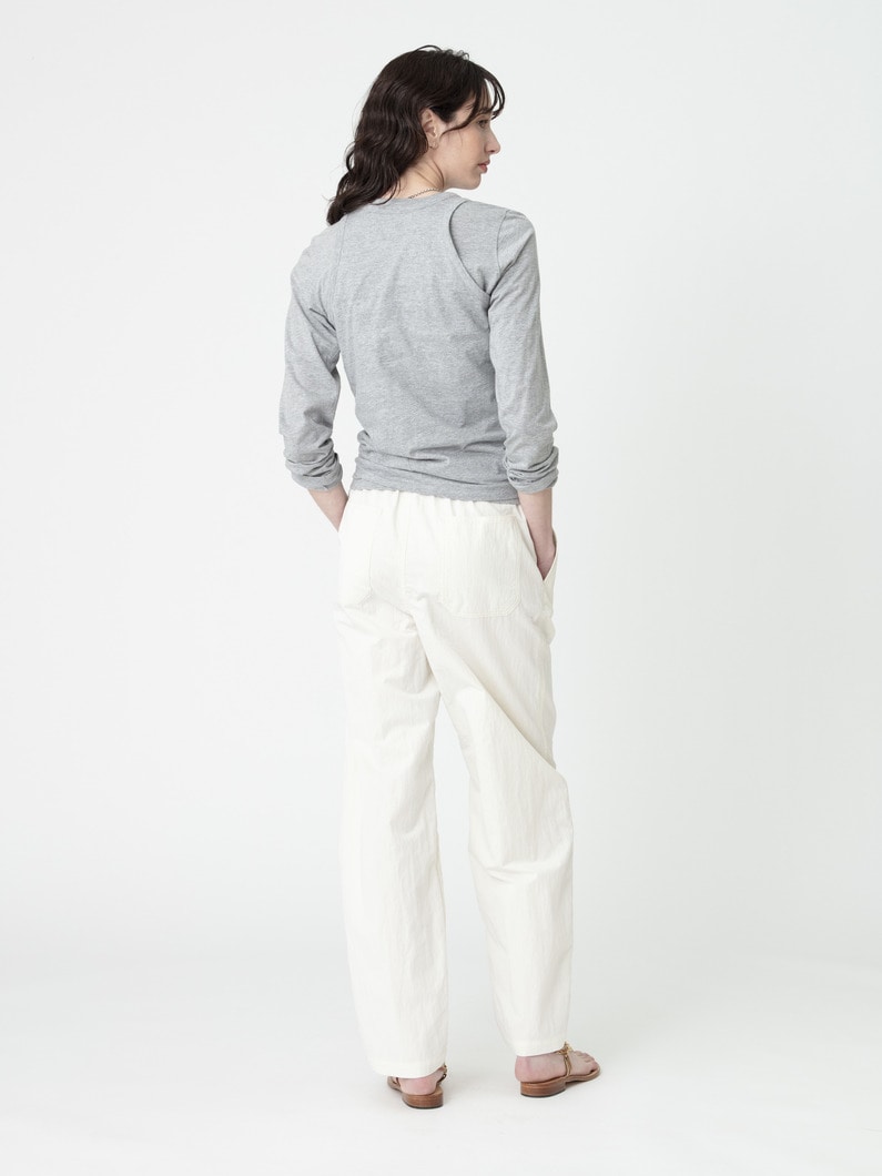 コットンナイロン イージーパンツ（アイボリー/ピンク/ネイビー） 詳細画像 ivory 3